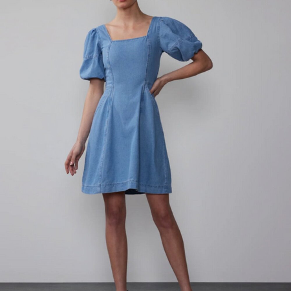 NWT New York & Company Short Sleeve Denim Mini Dress Size XXLarge